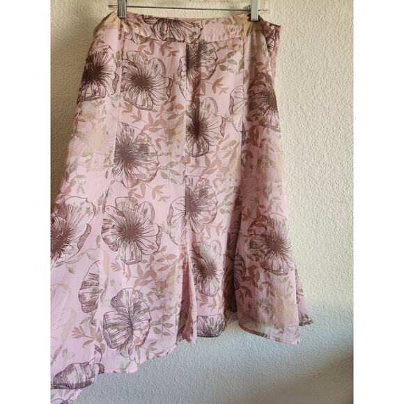Y2k Hillard & Hanson Women's Plus Floral Skirt 14 - Picture 2 of 8